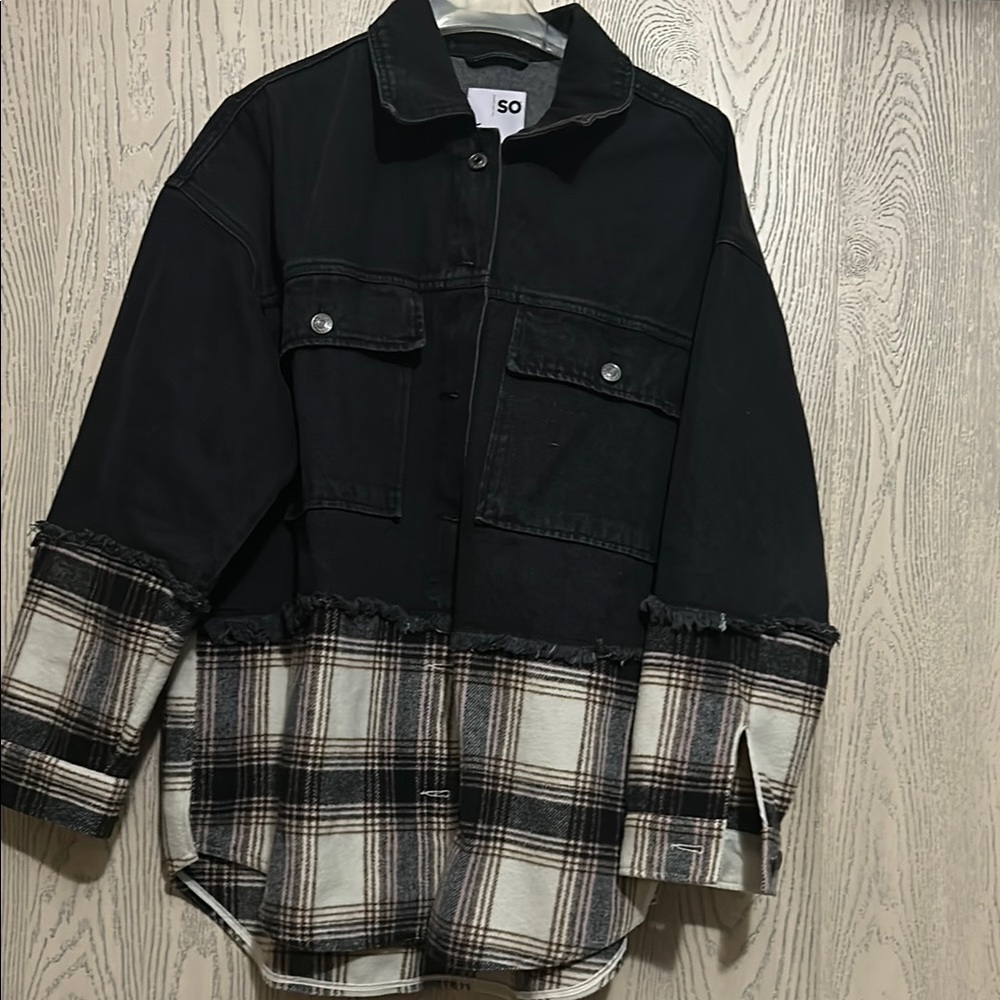 SO Black and Plaid Jacket